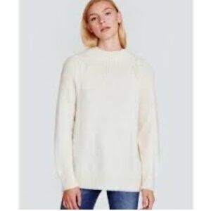 Banana Republic Cotton Merino Wool Cream Pullover Long Sleeve Sweater Size XL
